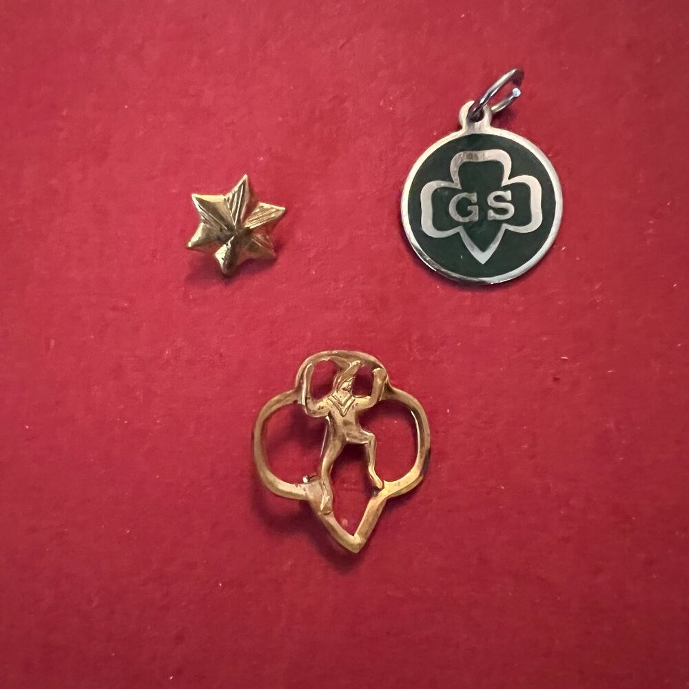Lot of 3 Vintage Girl Scout Brownie Pin Charm Membership Star